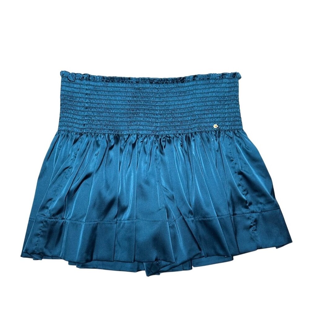 NEW Natural Life Black Smocked Waist Daisy Skort Shorts L/XL Boho Festival - Picture 1 of 6
